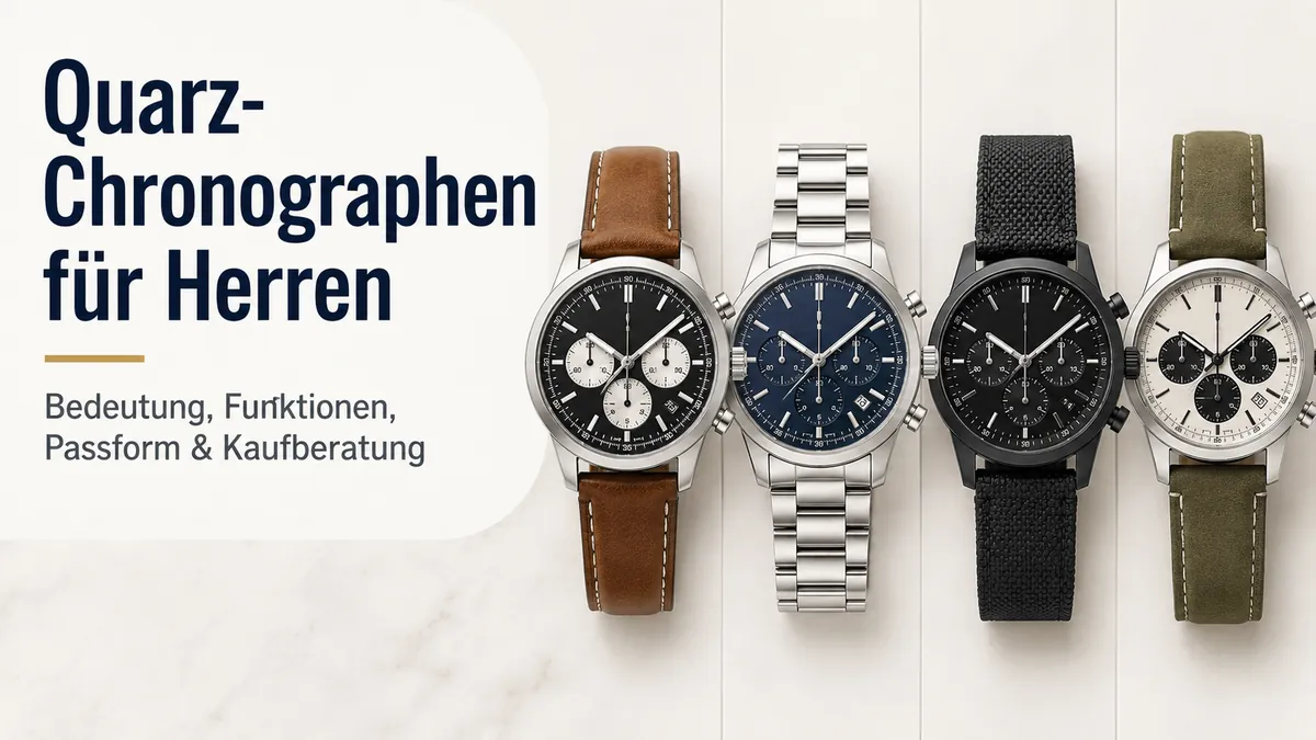 Auswahl von Quarz-Chronographen für Herren mit verschiedenen Zifferblättern, Armbändern und Gehäuseformen