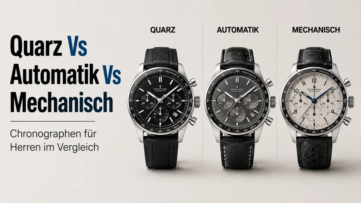 Quarz-Chronograph für Herren im Vergleich mit Automatik- und mechanischen Chronographen