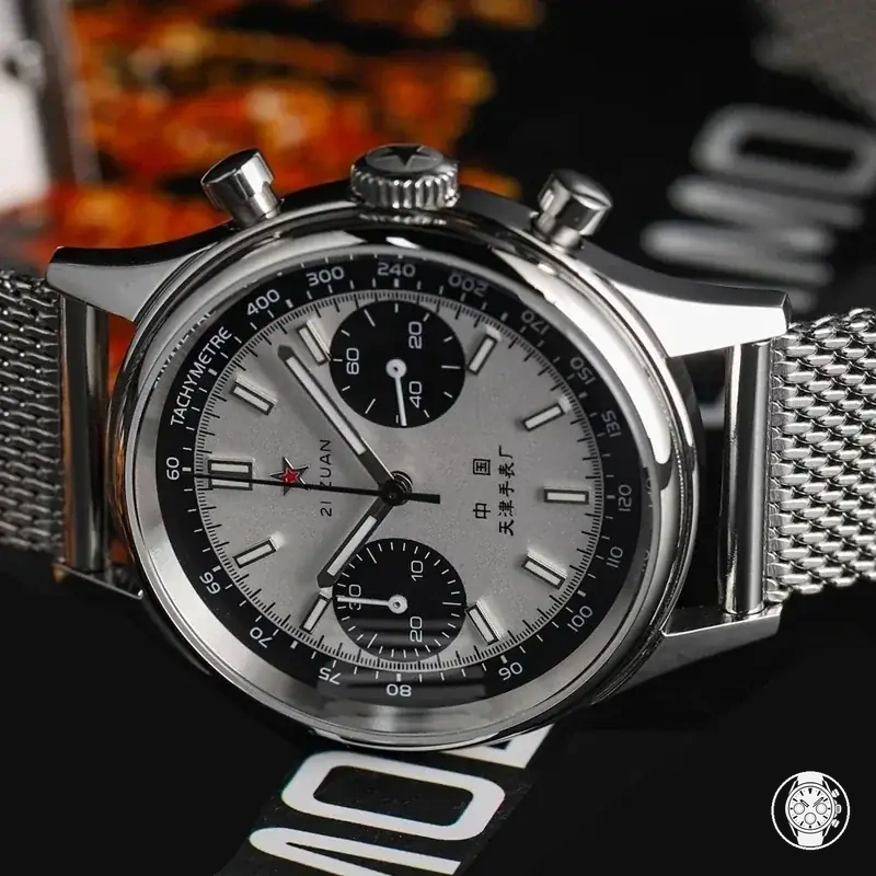 Flieger-Quarz-Chronograph für Herren mit wasserdichtem Gehäuse und Canvas-Armband