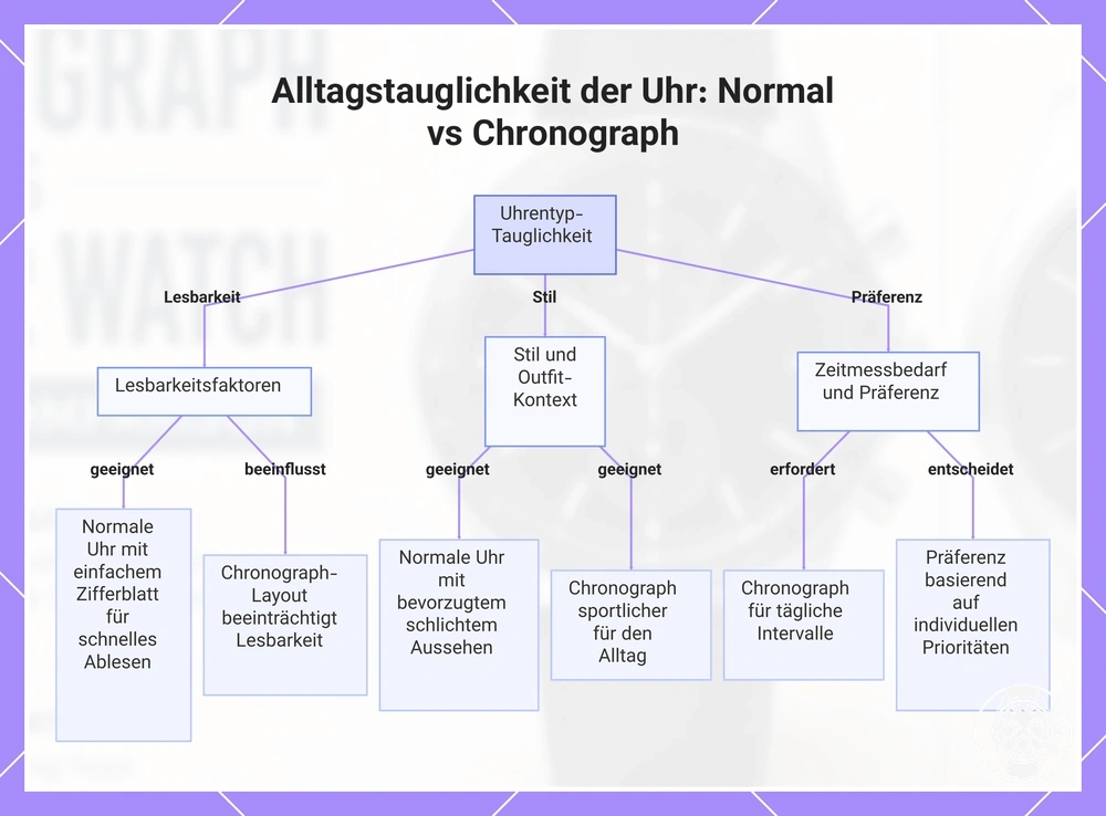 Alltagstauglichkeit der Uhr: Normal vs Chronograph