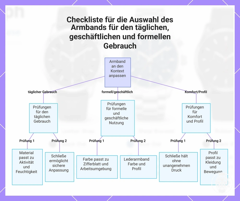 Checkliste für die Auswahl des Armbands für den täglichen, geschäftlichen und formellen Gebrauch