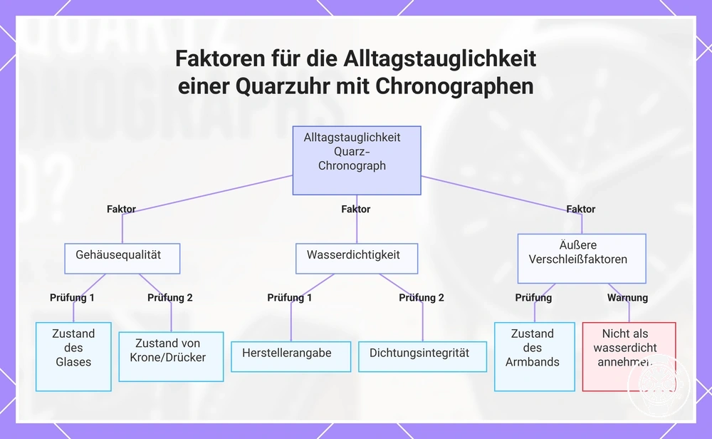 Faktoren für die Alltagstauglichkeit einer Quarzuhr mit Chronographen
