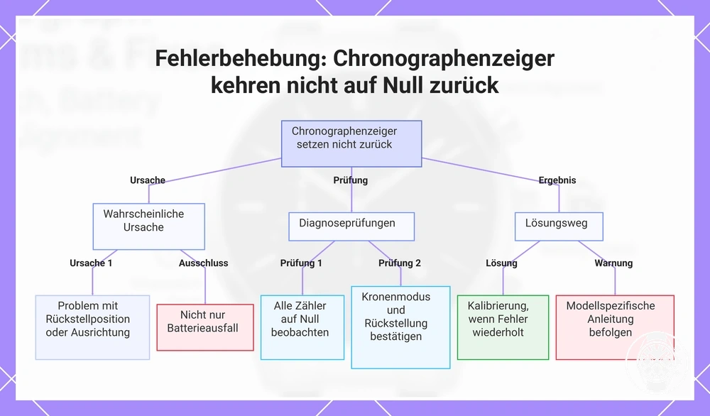 Fehlerbehebung: Chronographenzeiger kehren nicht auf Null zurück
