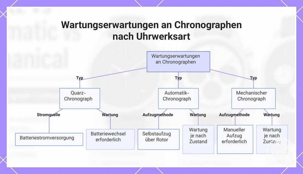Wartungserwartungen an Chronographen nach Uhrwerksart