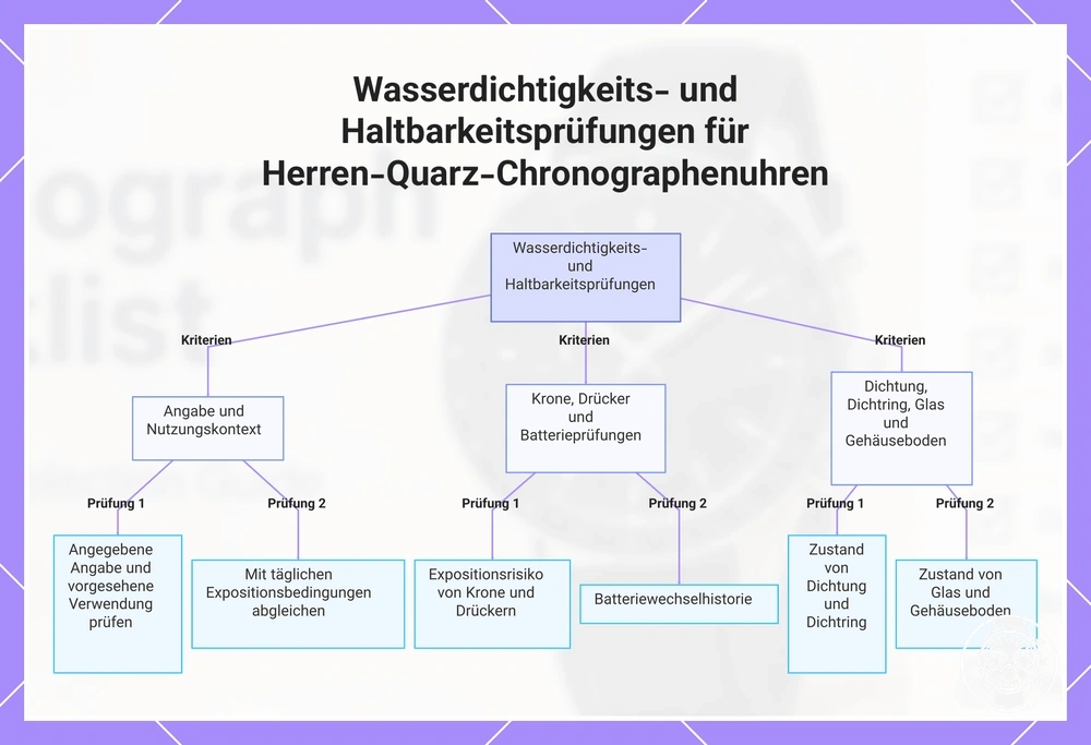 Wasserdichtigkeits- und Haltbarkeitsprüfungen für Herren-Quarz-Chronographenuhren