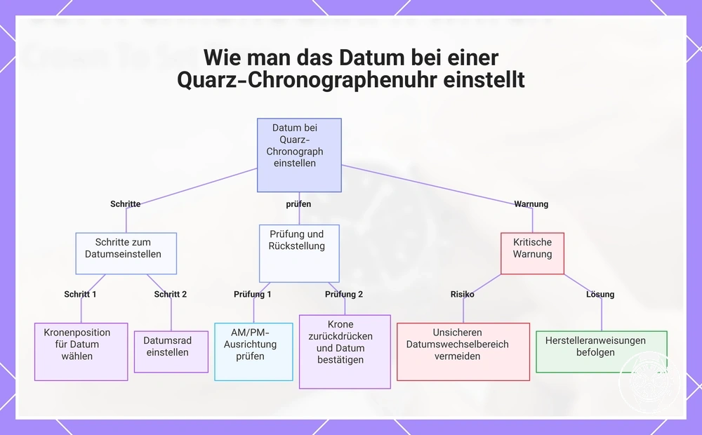 Wie man das Datum bei einer Quarz-Chronographenuhr einstellt