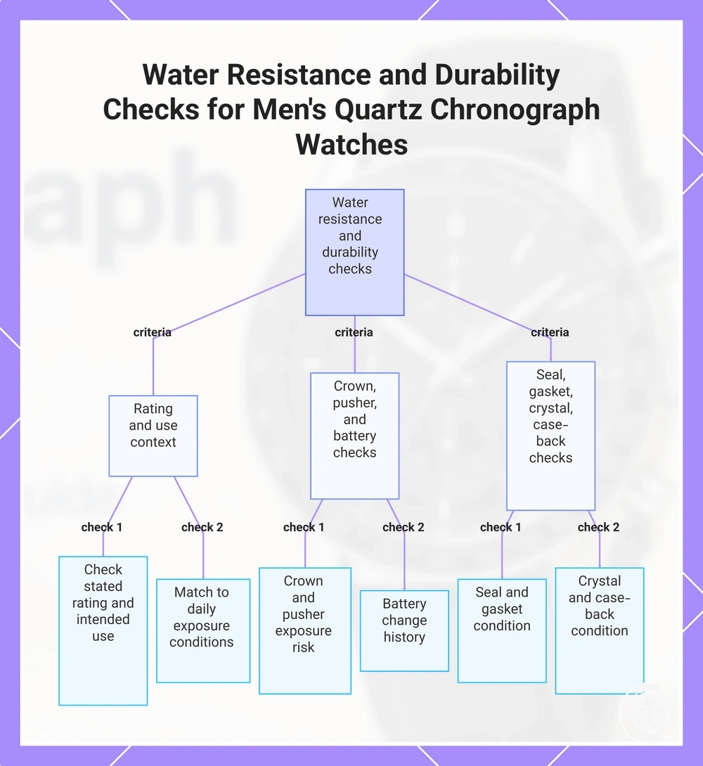 Water Resistance and Durability Checks for Men's Quartz Chronograph Watches