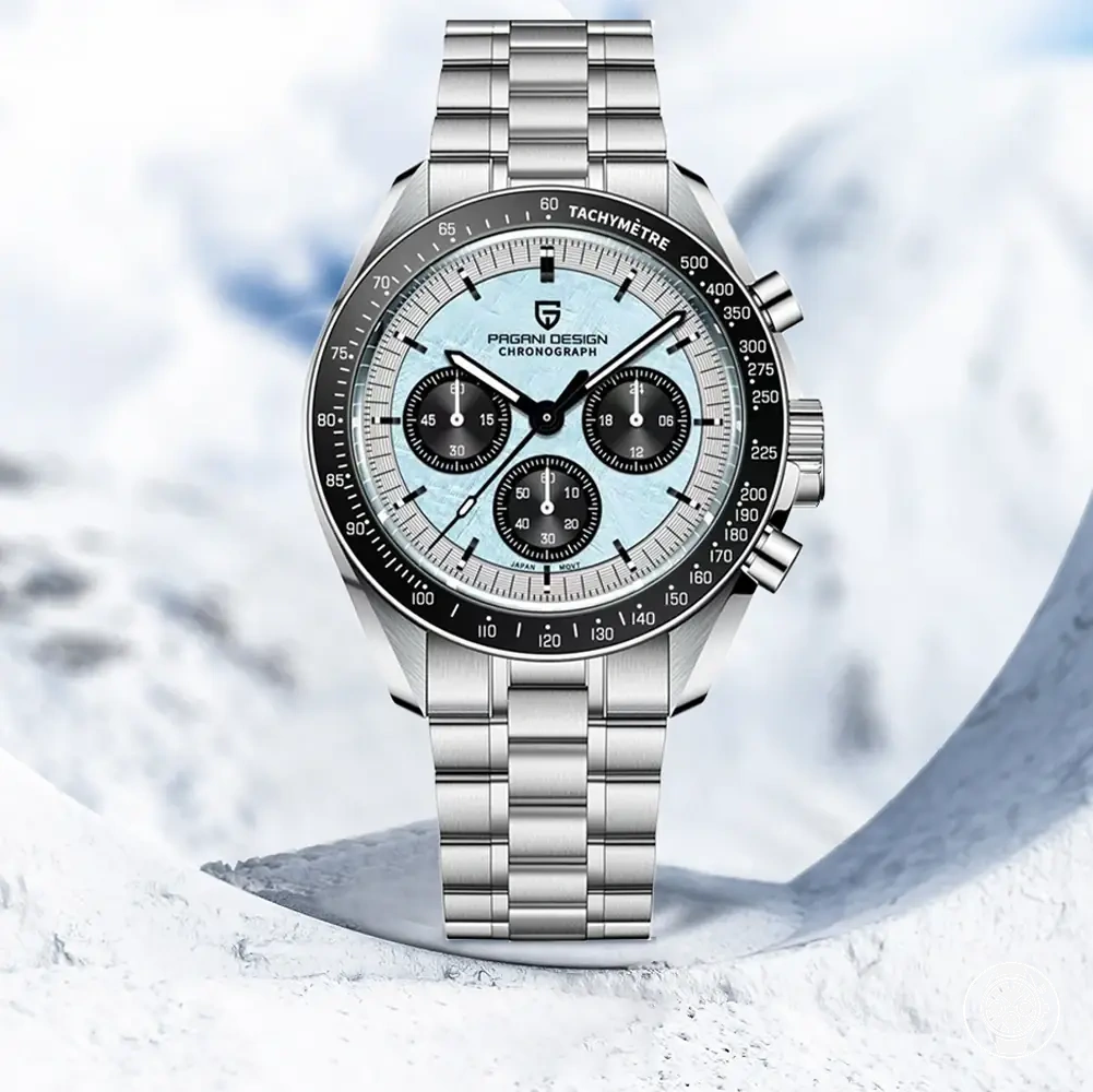 Reloj cronógrafo deportivo de cuarzo para hombre con fecha automática y esfera con patrón de meteorito