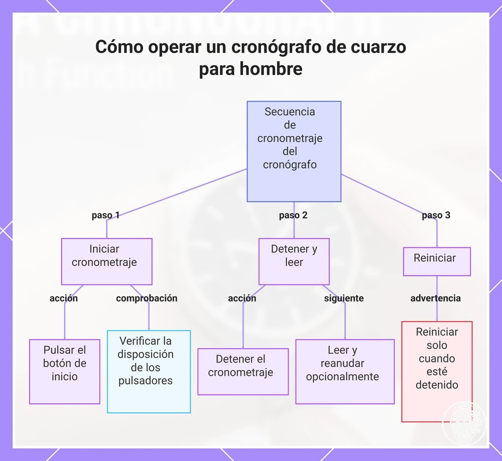 Cómo operar un cronógrafo de cuarzo para hombre