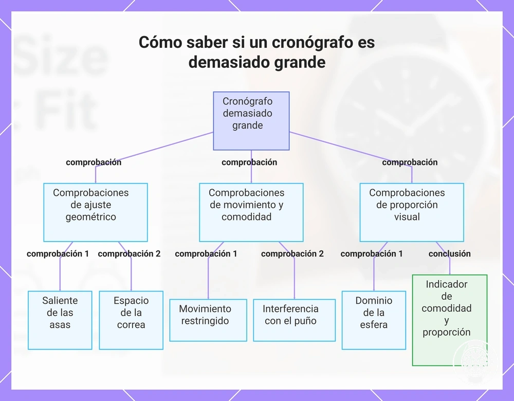 Cómo saber si un cronógrafo es demasiado grande