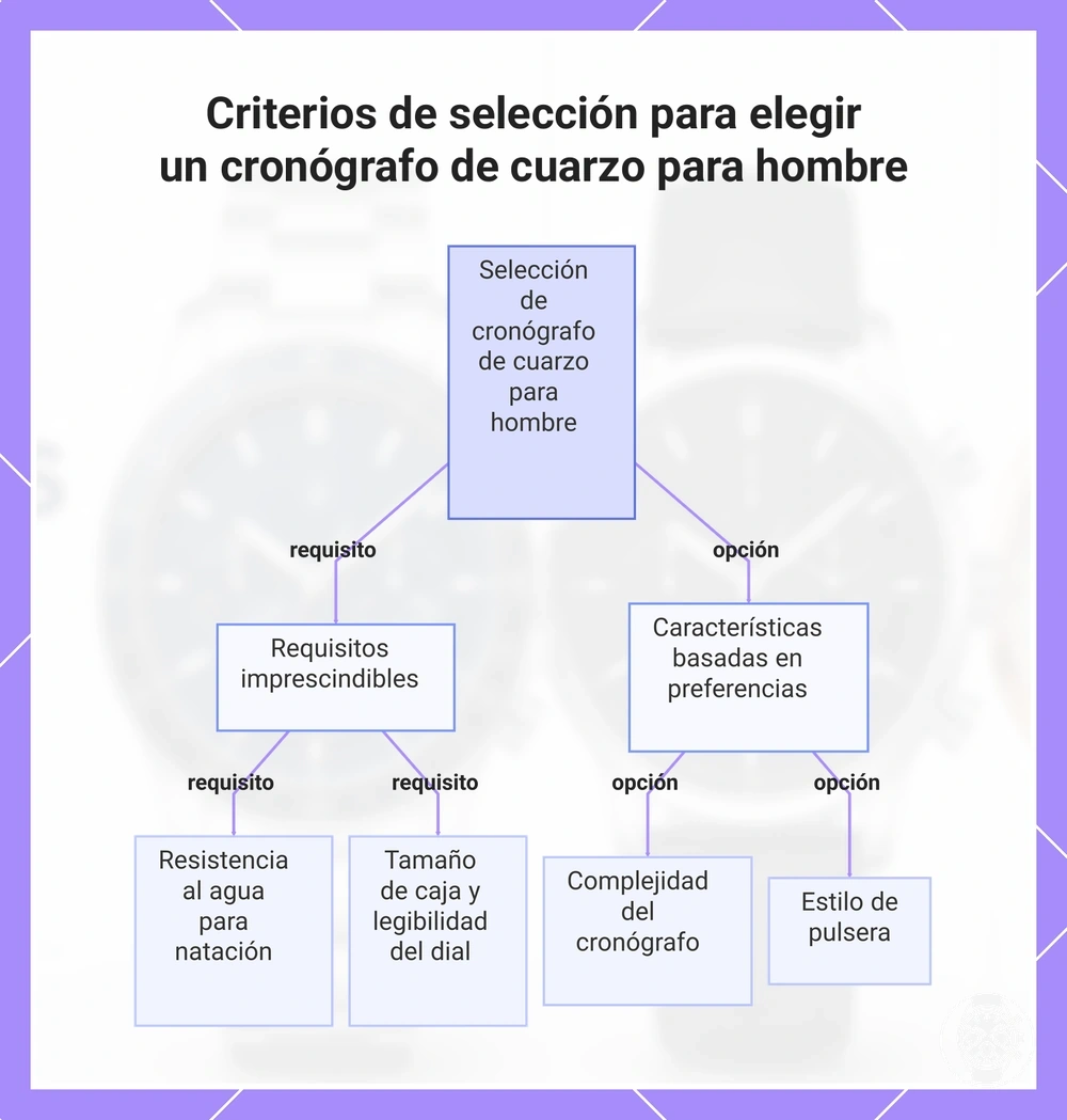 Criterios de selección para elegir un cronógrafo de cuarzo para hombre