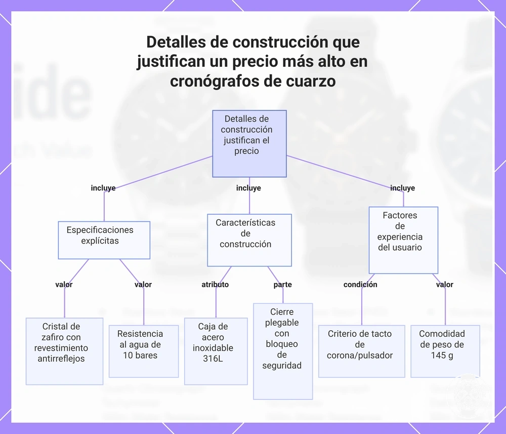 Detalles de construcción que justifican un precio más alto en cronógrafos de cuarzo