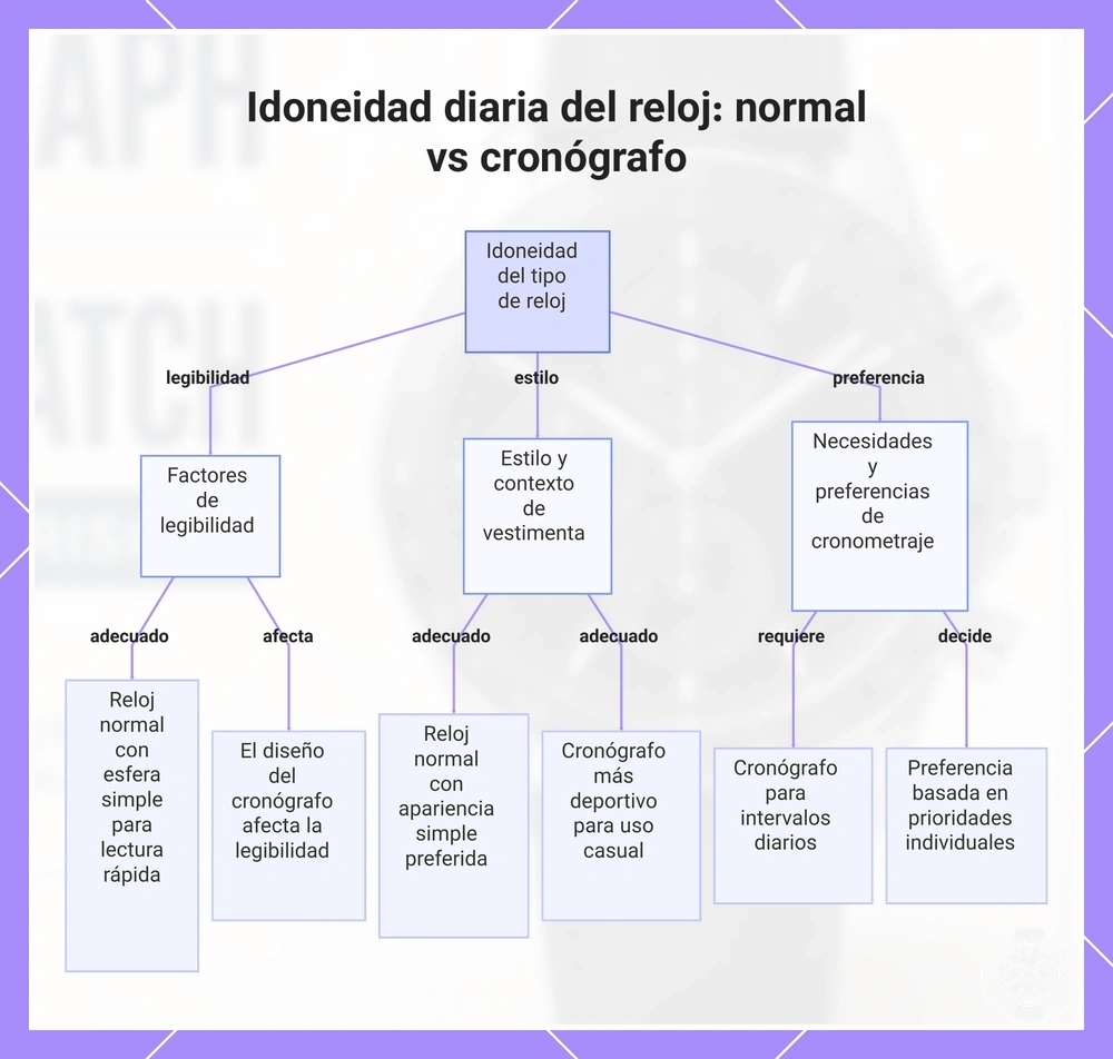 Idoneidad diaria del reloj: normal vs cronógrafo