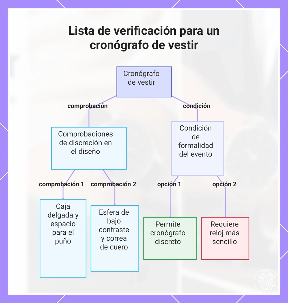 Lista de verificación para un cronógrafo de vestir