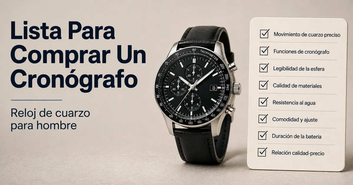Lista de comprobación para evaluar un reloj cronógrafo de cuarzo para hombre antes de comprarlo