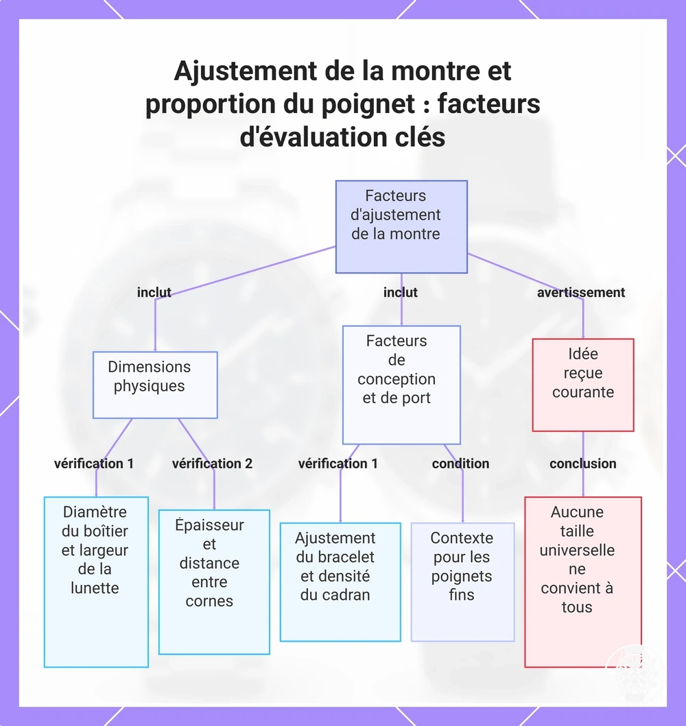 Ajustement de la montre et proportion du poignet : facteurs d'évaluation clés