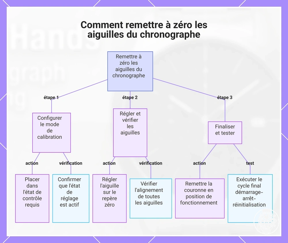 Comment remettre à zéro les aiguilles du chronographe