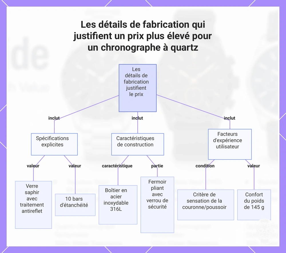 Les détails de fabrication qui justifient un prix plus élevé pour un chronographe à quartz