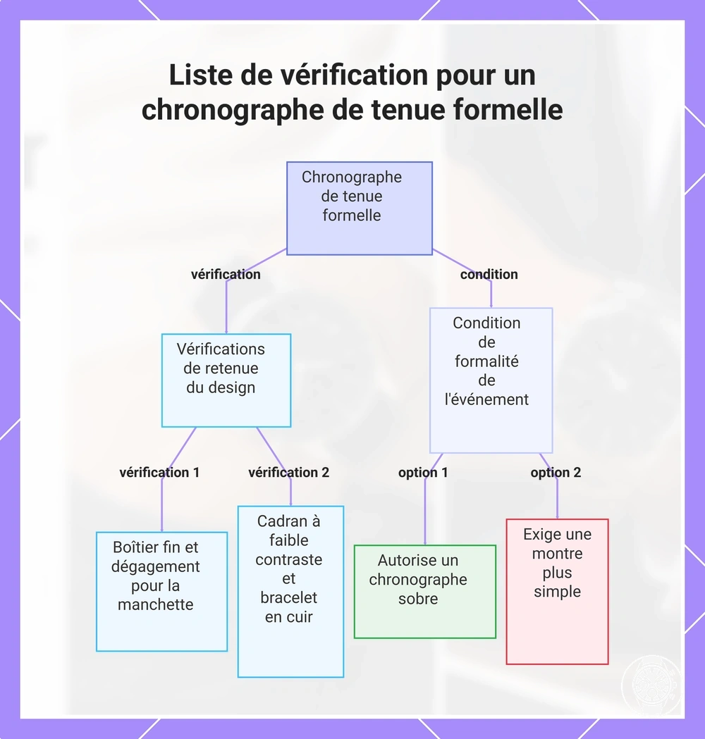 Liste de vérification pour un chronographe de tenue formelle