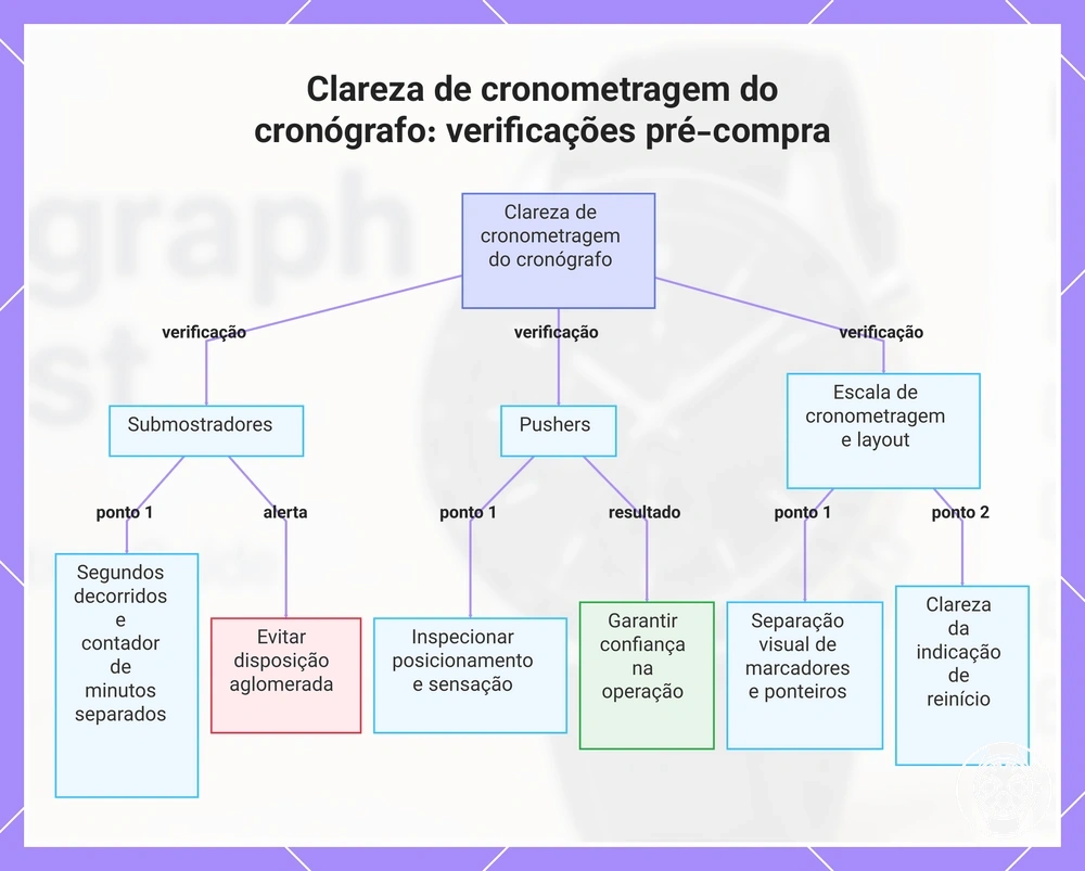Clareza de cronometragem do cronógrafo: verificações pré-compra