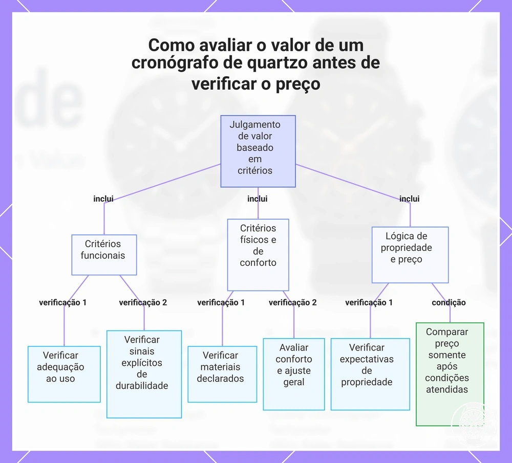 Como avaliar o valor de um cronógrafo de quartzo antes de verificar o preço