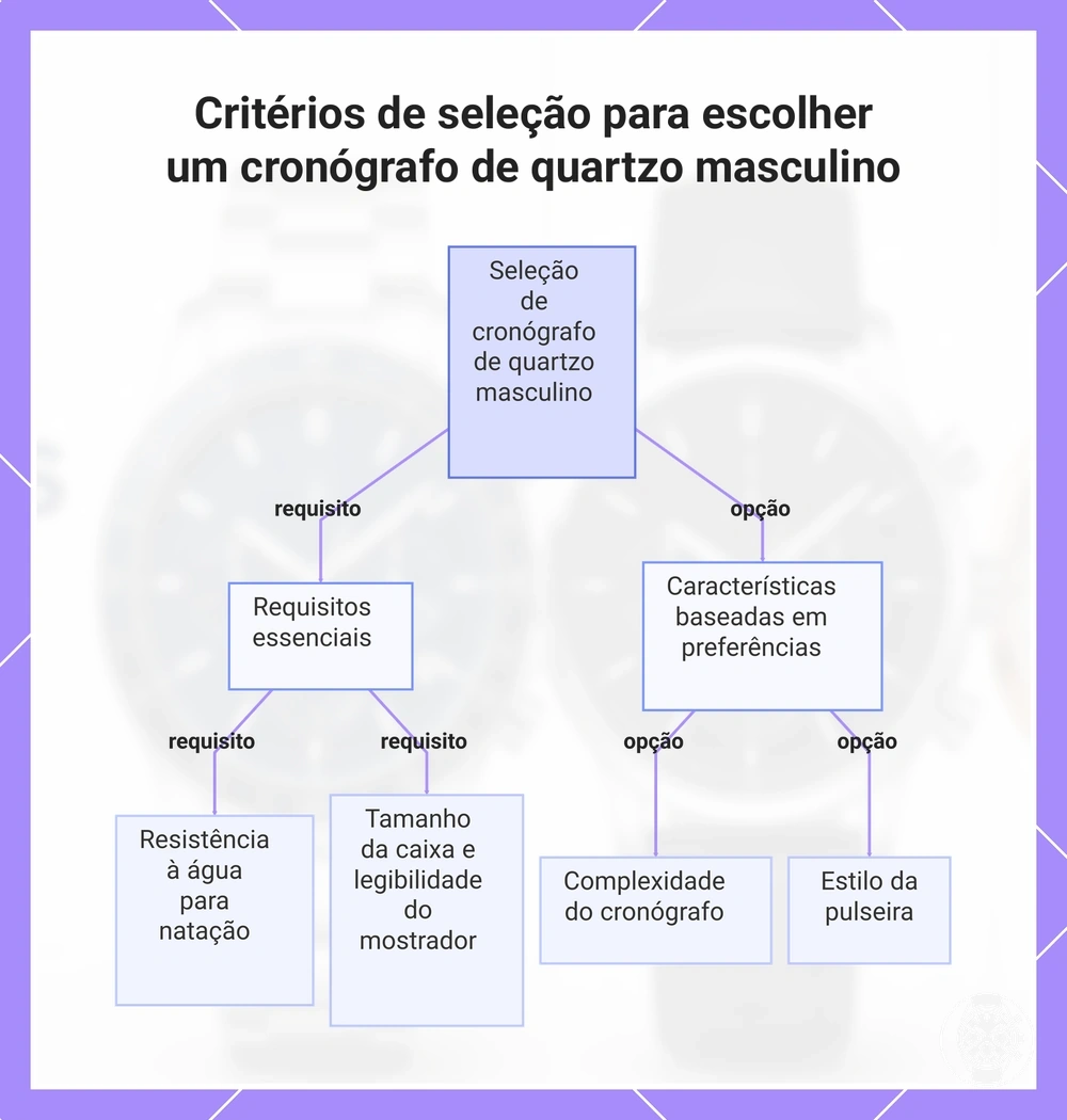 Critérios de seleção para escolher um cronógrafo de quartzo masculino