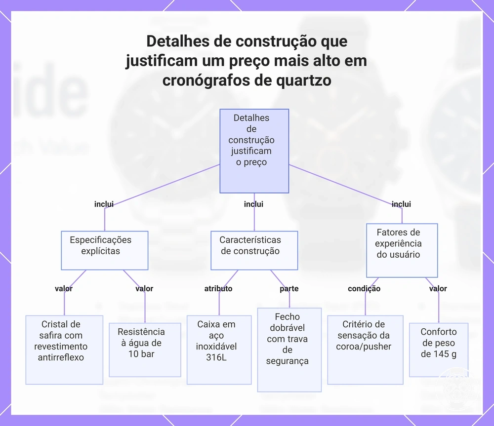 Detalhes de construção que justificam um preço mais alto em cronógrafos de quartzo