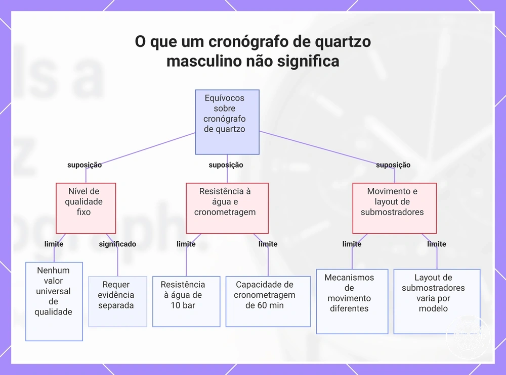 O que um cronógrafo de quartzo masculino não significa