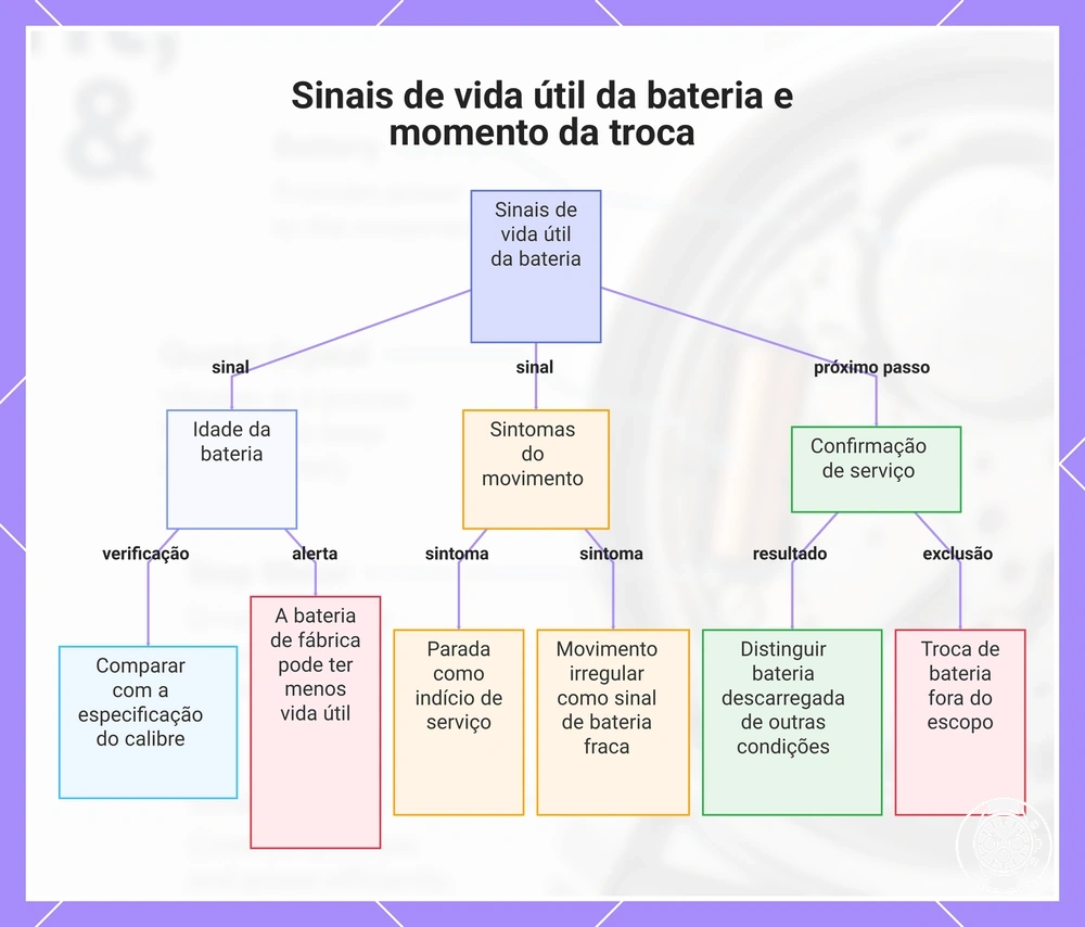 Sinais de vida útil da bateria e momento da troca