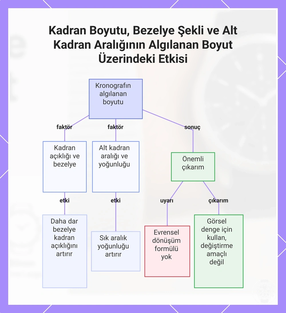 Kadran Boyutu, Bezelye Şekli ve Alt Kadran Aralığının Algılanan Boyut Üzerindeki Etkisi