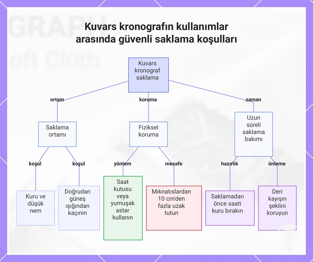 Kuvars kronografın kullanımlar arasında güvenli saklama koşulları