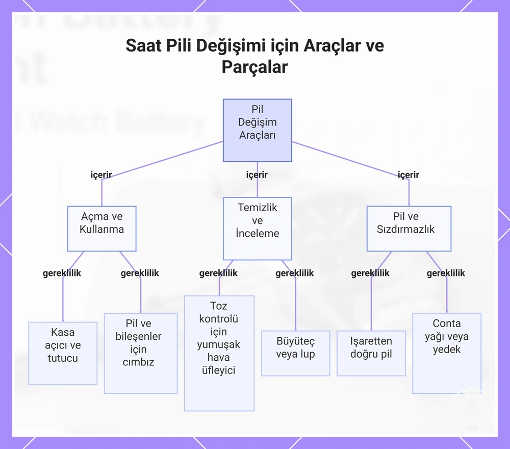Saat Pili Değişimi için Araçlar ve Parçalar
