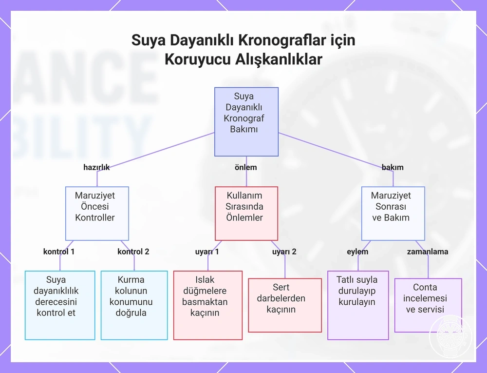 Suya Dayanıklı Kronograflar için Koruyucu Alışkanlıklar