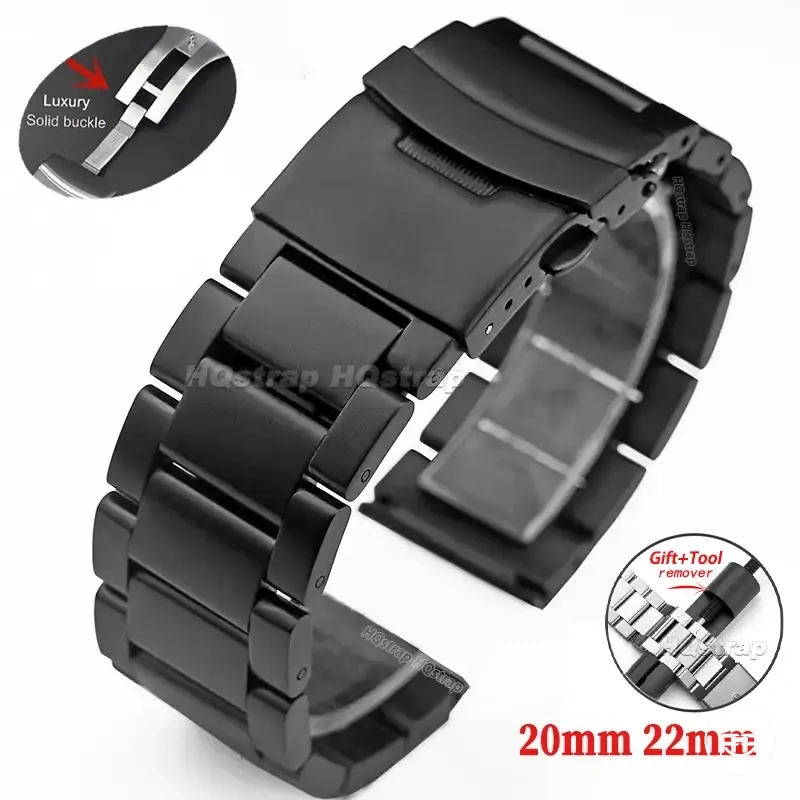 Metall-Uhrenarmband mit doppelt gedrückter Faltschließe und Ersatzwerkzeug