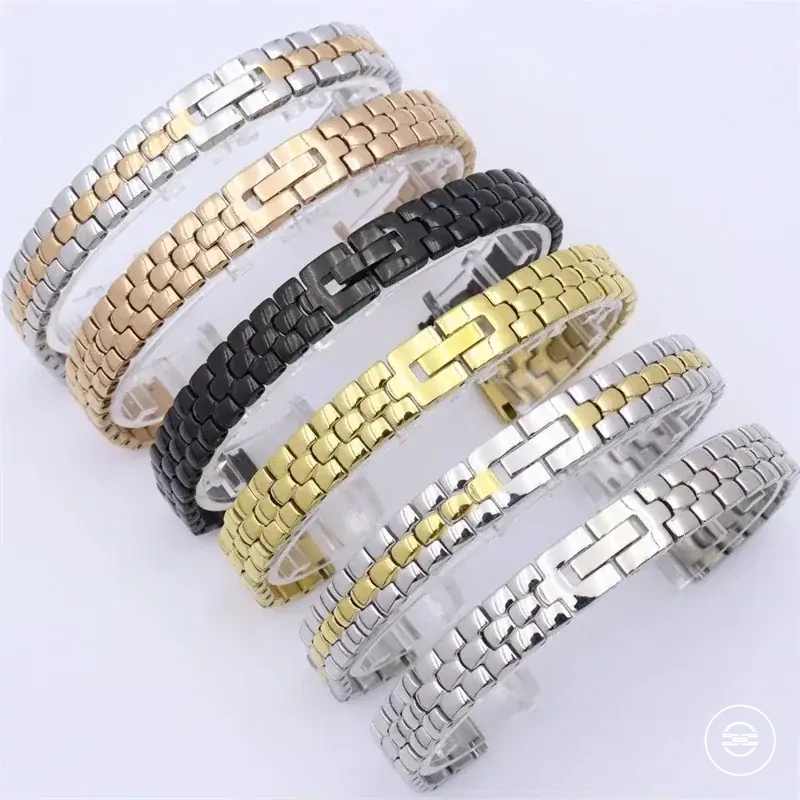 Schmales Edelstahl-Mesh-Uhrenarmband im roségoldenen Armbandstil