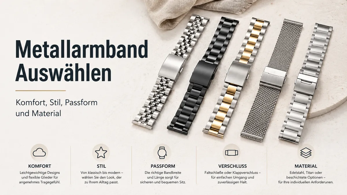 Auswahl eines Metallarmbands für Uhren nach Komfort, Stil, Passform, Schließe und Material