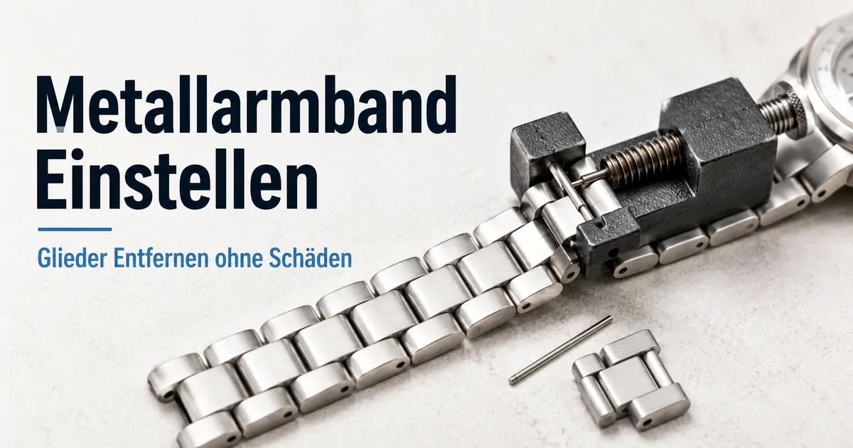 Einstellung eines Metallarmbands durch Entfernen von Gliedern mit einem Armbandwerkzeug