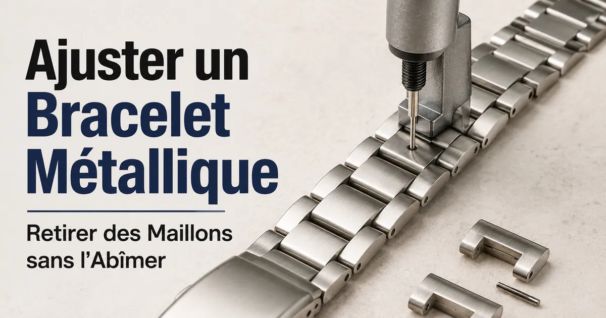 Ajustement d’un bracelet métallique par retrait de maillons avec un outil pour bracelet de montre