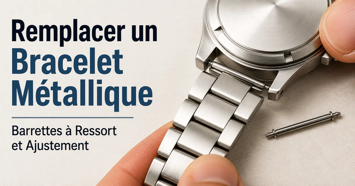 Remplacement d’un bracelet métallique avec des barrettes à ressort et contrôle de l’ajustement sur le boîtier de montre