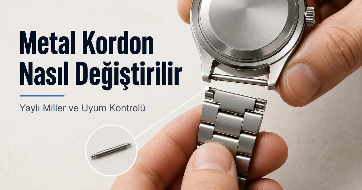 Yaylı millerle metal saat kordonu değiştirme ve saat kasasında uyumu kontrol etme