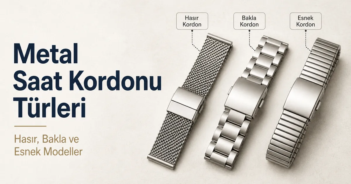 Hasır, bakla ve esnek model örnekleriyle farklı metal saat kordonu türleri